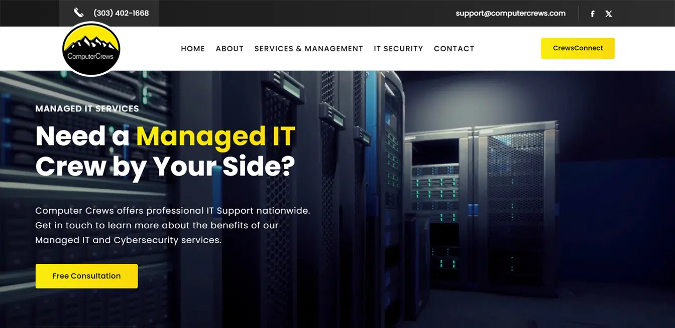Computer Crews website designed by Accelerated Websites