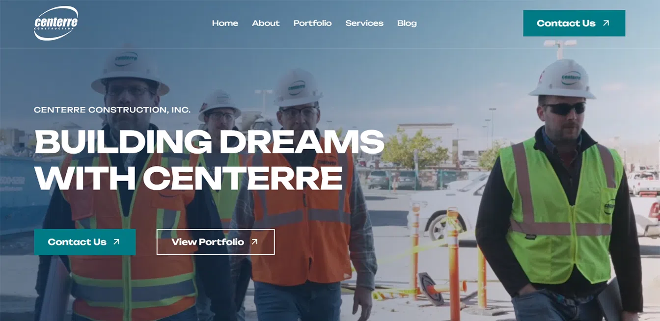 Centerre Construction website designed by Accelerated Websites