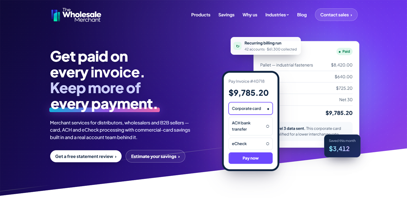 The Wholesale Merchant website designed by Accelerated Websites
